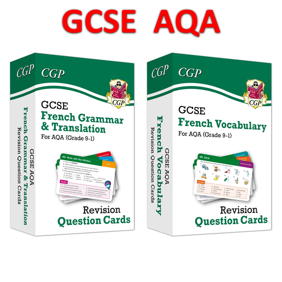 Grade 9-1 GCSE AQA French: Grammar and Vocabulary Revision Question Cards CGP