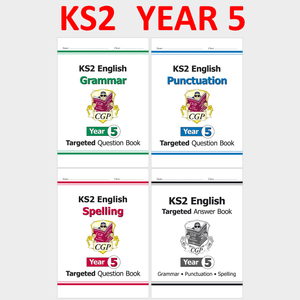 KS2 Year 5  English Targeted Spelling Punctuation Grammar Books with Answer CGP