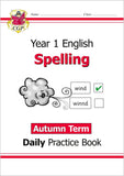 KS1 Year 1 Spelling Daily Practice Books SUMMER AUTUMN SPRING with Answer CGP