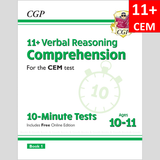 11 Plus Year 6 CEM Verbal Comprehension 10 Minute Test with Answer Book 1 CGP