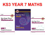 KS3 Year 7 Maths Student BooK Work Book & 10-Minute Weekly Workouts with Ans CGP