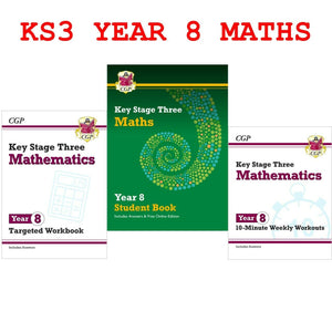 KS3 Year 8 Maths Student BooK Work Book 10-Minute Weekly Workouts with Ans CGP