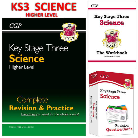 KS3 Science Complete Study & Practice-Workbook-Revision Question Card Higher CGP