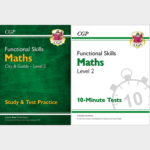 Functional Skills Maths City and Guilds Level 2 Study and Test with Answer CGP