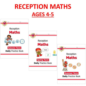 Reception Ages 4-5 Maths Daily Practice Books AUTUMN SPRING SUMMER with ANSWERS