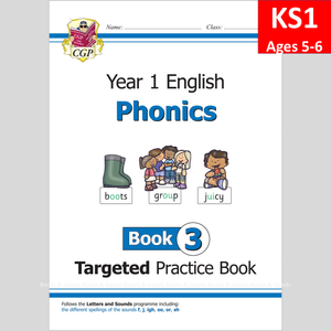 KS1 Year 1 English Targeted Practice Book Phonics  Book 3 Ages 5-6 CGP