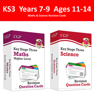 KS3 Years 7-9 Maths Higher Level and Science Revision Question Cards  CGP