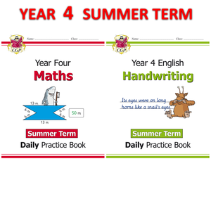 KS2 Year 4 Maths and Handwriting Daily Practice Books Summer Term CGP