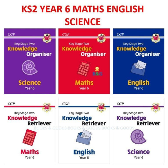 New KS2 SATS Year 6 Maths English Science Knowledge Organiser Retriever 6 Books