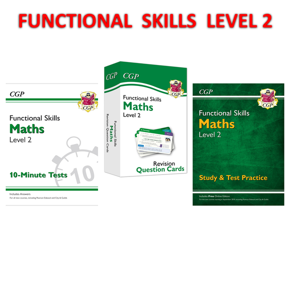 Functional Skills Maths Level 2 Study, Test and Revision Question Cards CGP