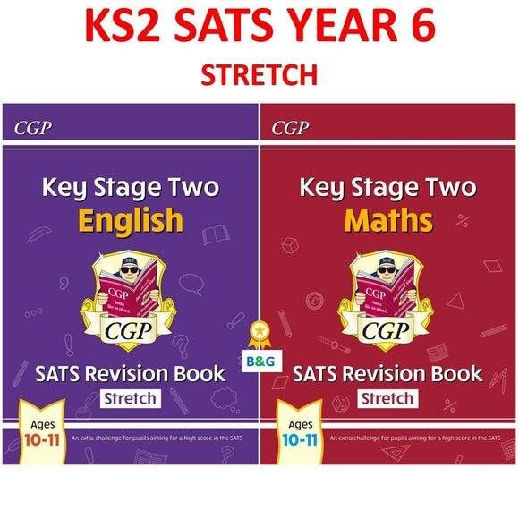 KS2 Maths and English SATS Year 6 Revision Books STRETCH with Answer CGP