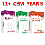 11+ Plus Year 5 CEM Revision Question Cards Maths Verbal and Non Verbal CGP