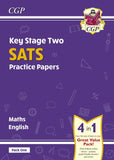 KS2 Maths and English SATS Practice Papers Pack 1&2 2022 Tests with Answer CGP