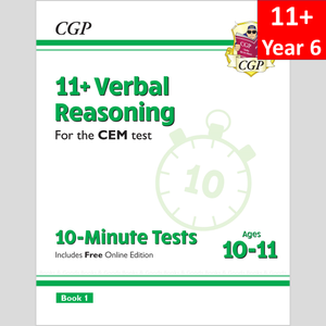 11 plus Year 6  CEM 10 Minute Test Verbal  Reasoning with Answer Book 1 CGP