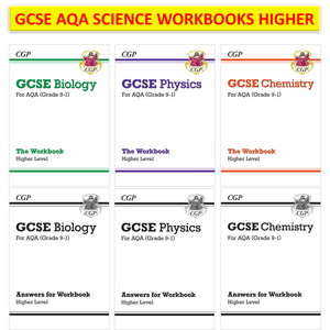 Grade 9-1 GCSE AQA Biology Physics & Chemistry Workbooks with Answer HIGHER CGP