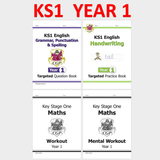 KS1 Year 1 Maths English Handwriting 4 Books Bundle with Answer CGP