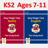 KS2 Ages 7-11 SATS Study Books with Answer Maths and English CGP