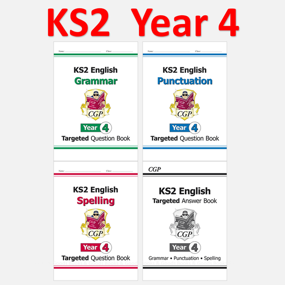 KS2 Year 4 English Targeted Question Books Spelling Grammar Punct and Answer CGP