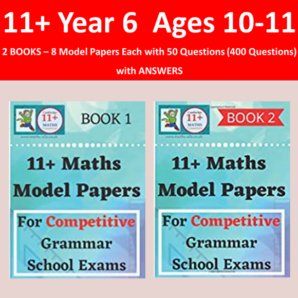 11Plus  Maths Model Papers with Answer Competitive Grammar School Exams 2 Books