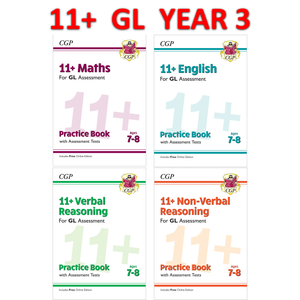 11 Plus Year 3 GL Maths English Practice Book & Assessment Tests with Answer CGP