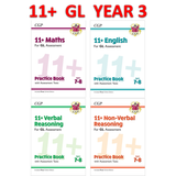 11 Plus Year 3 GL Maths English Practice Book & Assessment Tests with Answer CGP