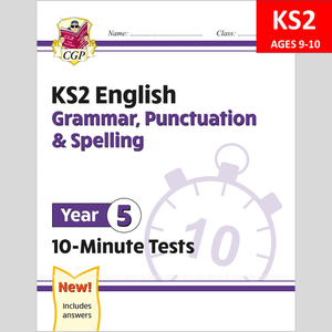 KS2 Year 5 English 10 Minute Tests Grammar Punctuation Spelling with Answer CGP