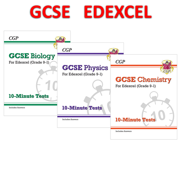 Edexcel GCSE Grade 9-1 Biology Chemistry Physics 10 Minute Tests with Answer CGP