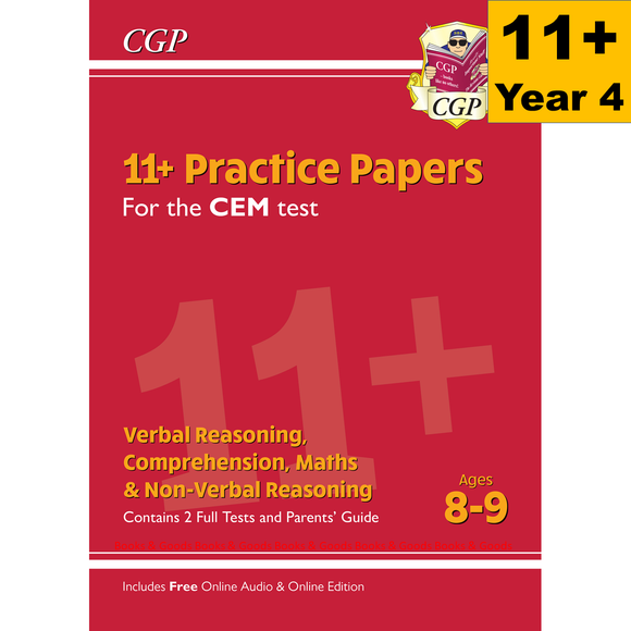 11 Plus Year 4 CEM Practice Papers with Parents Guide and Answer CGP