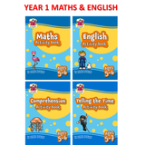 KS1 Year 1 Maths & English Home Learning Activity Books with Answer CGP