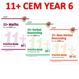 11 PLUS CEM Year 6 Practice Book & Assessment Tests with Answer 3 BOOKS CGP