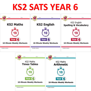 KS2 Year 6  Maths and English 10 Minute Weekly Workouts 5 Books Bundle CGP