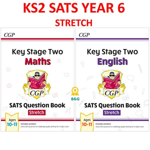 KS2 Maths and English SATS Year 6 Question Books STRETCH with Answer CGP