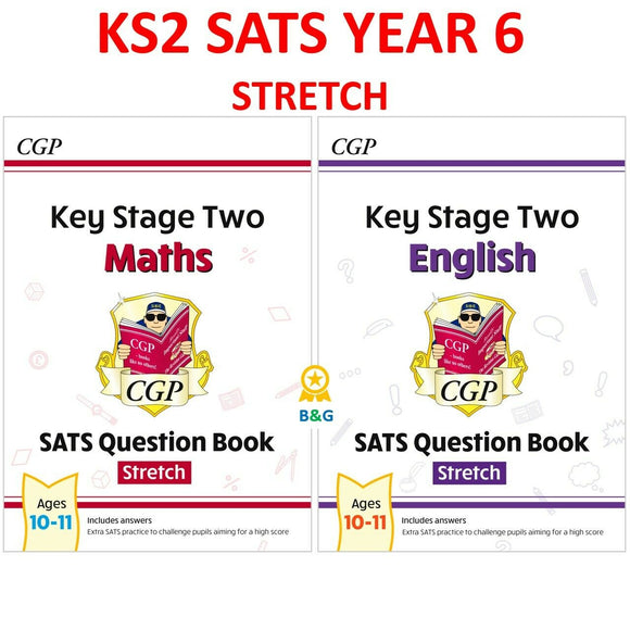 KS2 Maths and English SATS Year 6 Question Books STRETCH with Answer CGP