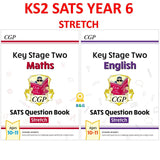 KS2 Maths and English SATS Year 6 Question Books STRETCH with Answer CGP