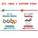 KS1 Year 2 Mental Maths & Spelling Daily Practice Book  Autumn Term with Ans CGP