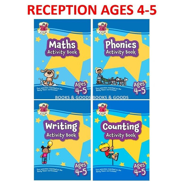 Ages 4-5 Reception Maths English Home Learning Activity Books Primary School CGP