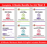 Year 3 Spelling, English, Maths and Arithmetic Book Pack with 6 Books