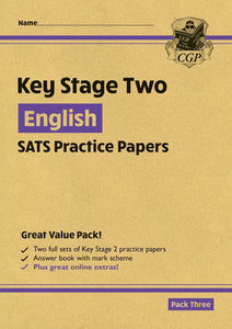 KS2 English SATS Practice Papers Pack 3 with Answers Ages 7-11 Key Stage 2 CGP