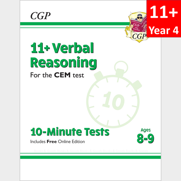 11 Plus Year 4 CEM 10 Minute Tests Verbal Reasoning with Answer CGP