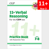 11 Plus Year 3 CEM Verbal Practice Book and Assessment Tests with Answer CGP