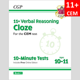 11 Plus Year 6 CEM  Cloze 10 Minute Tests with Answer Book 1 CGP