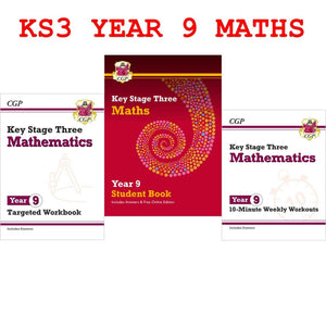 KS3 Year 9 Maths Student BooK Work Book & 10-Minute Weekly Workouts with Ans CGP