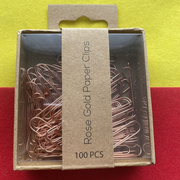 Rose Gold Copper Office Stationary Paperclips 100 pcs