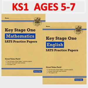 KS1 SATS Practice Papers Maths and English with Answer Pack 1 Ages 5-7 CGP