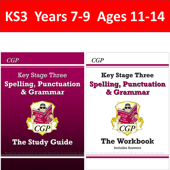 KS3 Years 7-9 Spelling Punct Grammar Study Guide and Workbook with Answer CGP