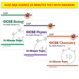 Grade 9-1 GCSE AQA Biology Physics & Chemistry 10-Minutes Test with Answer CGP