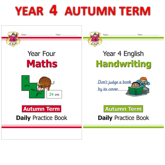 KS2 Year 4 Maths and Handwriting Daily Practice Books Autumn Term CGP