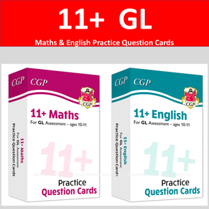 11 Plus Year 6 GL  Maths and English Practice Question Card Bundle CGP