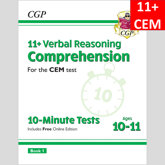 11+ Plus Year 6 CEM 10 Minute Tests Comprehension with Answer Book 1 CGP