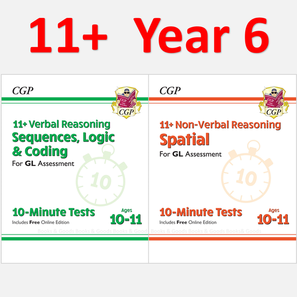 11 PLUS Year 6 GL Assessment 10-Minute Tests Verbal  Non Verbal with Answer CGP